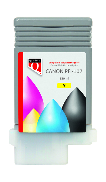 INKCARTRIDGE QUANTORE CANON PFI-107 GEEL