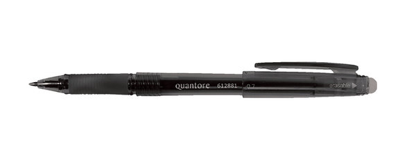 Gelschrijver Quantore erasable 0.7mm zwart   LET OP!:  Prijs is voor 12 stuks