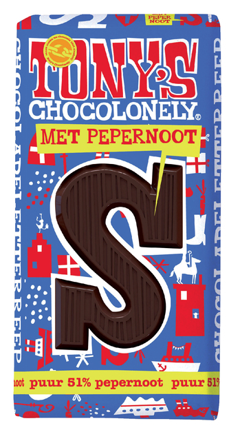 TONY'S CHOCOLONELY PUUR PEPERNOOT S 180GR